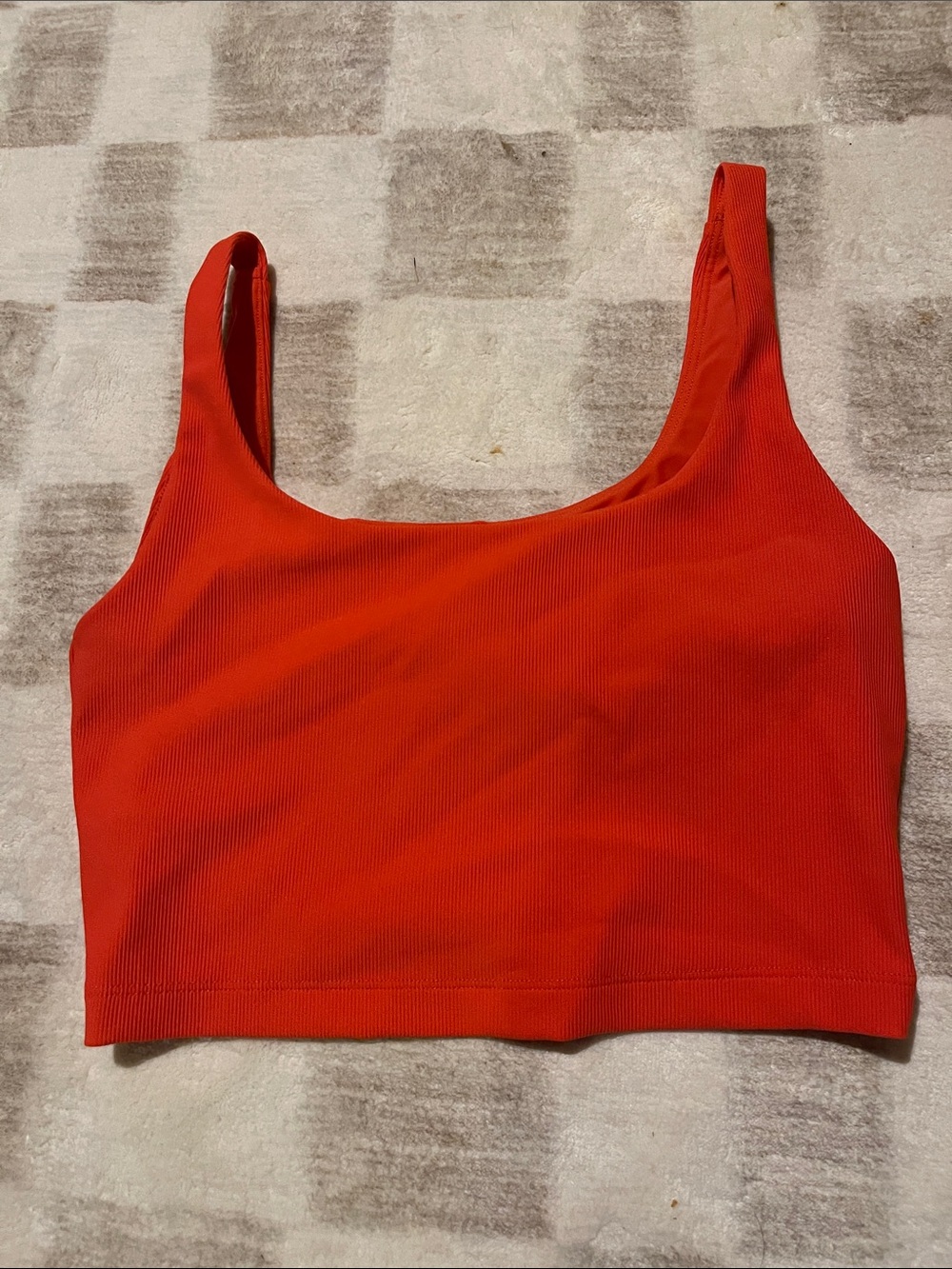 ALL ACCESS Red / Orange Ribbed Tank Crop Top